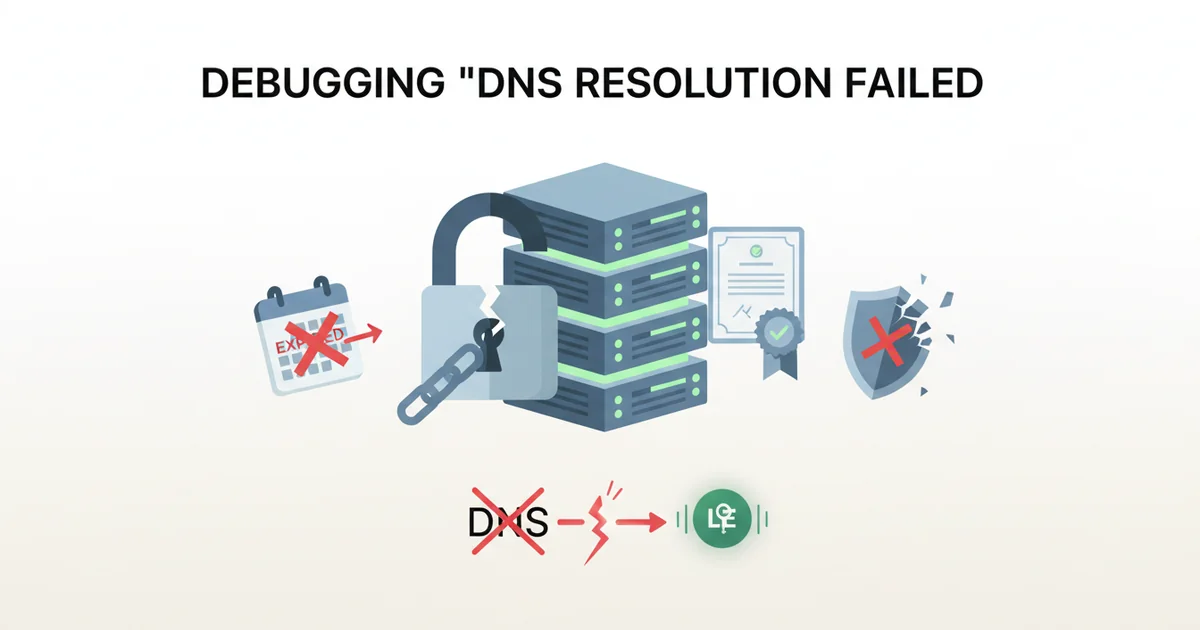 Debugging 'DNS resolution failed' for Let's Encrypt Renewal — illustration